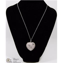 ROSE QUARTZ HEART PENDANT WITH .925 STAMPED CHAIN.