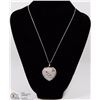 Image 1 : ROSE QUARTZ HEART PENDANT WITH .925 STAMPED CHAIN.