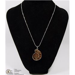 AMMONITE PENDANT WITH .925 STAMPED CHAIN