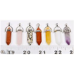 LOT OF 7 SEMI PRECIOUS CHAKRA PENDANTS INCL