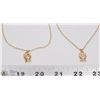 Image 1 : LOT OF 2 GOLD TONE CAT PENDANTS & CHAIN W/ PINK &