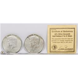 1967 AND 1968 SILVER AMERICAN HALF DOLLAR COINS