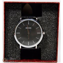 KEZZIE WATCH WITH BLACK STRAP.