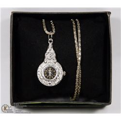 QMAX 'MONK' PENDANT WATCH WITH CHAIN - NEW BATTERY