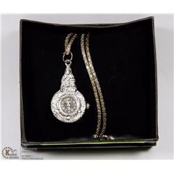 QMAX 'MONK' PENDANT WATCH WITH CHAIN - NEW BATTERY