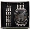 Image 1 : ELGIN BLACK CHROME AND CRYSTAL WATCH/BRACELET