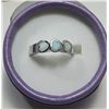 Image 1 : #18 - TRIPLE HEART WHITE FIRE OPAL RING