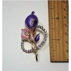 #24 - VINTAGE GOLD TONE CALLA LILY BROOCH