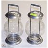 Image 1 : PAIR OF LARGE HURRICANE LANTERNS.