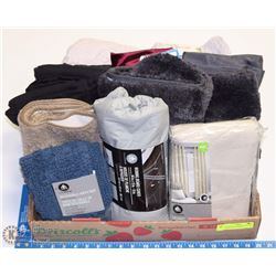 LARGE TRAY OF REPACKAGED NEW LINENS, BATH LINENS &
