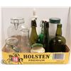Image 1 : ESTATE FLAT OF VINTAGE BOTTLES & JARS, INCLUDES A