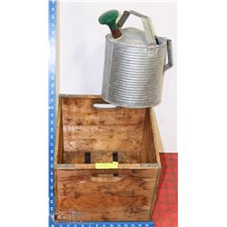 METAL WATERING CAN WITH VINTAGE CALGARY PALM