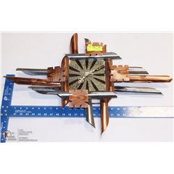 VINTAGE WALL CLOCK WITH TORCH ART