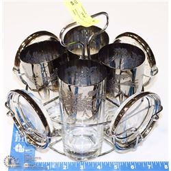 SET OF 4 MID CENTURY MERCURY GLASS OMBRE