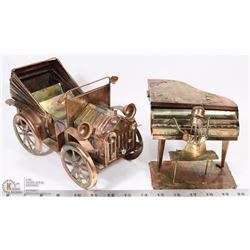 LOT OF 2 MUSICAL TIN ART ITEMS.