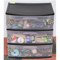 3 DRAWER ORGANIZER WITH CHRISTMAS CRAFTS,