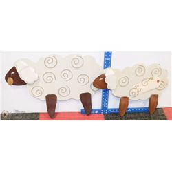 2 METAL SHEEP DECORATIONS