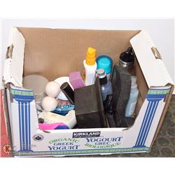 BOX OF BATH CRYSTALS, BATH PRODUCTS, CLOTHES LINT