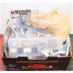 FLAT OF ASSORTED NATIVE BEADWORK ITEMS, INCLUDES