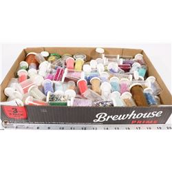 FLAT OF ASSORTED BEADWORKING GLASS BEADS