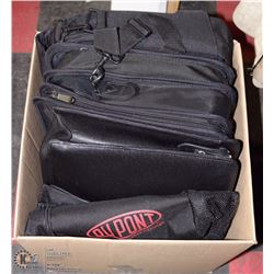 BOX OF BRIEFCASES, COMPUTER CARRY BAG.