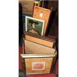 LOT OF ESTATE ASSORTED PICTURES INCL INSTRUMENT