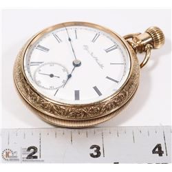 ELGIN POCKET WATCH 11 JEWEL WITH GOLD PLATE CASE.