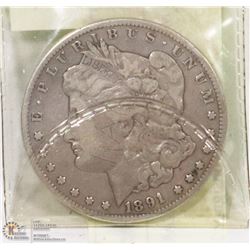 1891 US MORGAN SILVER DOLLAR