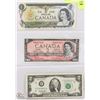 Image 1 : LOT OF 2 CANADIAN BILLS AND US $2.00 BILL