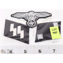 GERMAN SS UNIFORM INSIGNIA MOVIE PROP BADGES