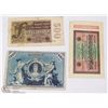 Image 1 : 3 GERMAN WWI -100 MARKS 1908, 500 MARKS 1923,