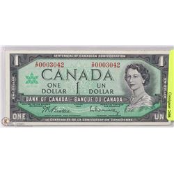 VERY LOW SERIAL# 1967 NOTE $1