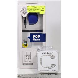 POP PHONE RETRO PHONE HANDSET & IHIP EAR BUDS