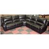Image 1 : BLACK LEATHERETTE ELECTRIC RECLINING SECTIONAL