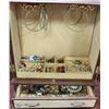 Image 2 : ESTATE WOOD DELUXE JEWELLERY BOX W/CONTENTS