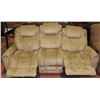 Image 2 : 84" BROWN RECLINING SOFA