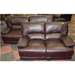 NEW ANDERSON WINE LEATHERETTE RECLINING 84"SOFA