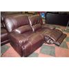 Image 2 : NEW ANDERSON WINE LEATHERETTE RECLINING 84"SOFA