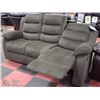Image 3 : NEW DARK GREEN FABRIC RECLINING 75" SOFA &