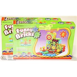 BUNDLE OF 2 NEW 81 PC  FUNNY BRICKS,BATTERY