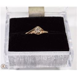 10K GOLD DIAMOND SOLITAIRE RING SIZE 7.75.