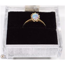 10K GOLD FIRE OPAL RING SIZE 8.