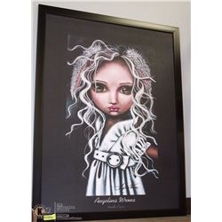 FRAMED ANGELINA WRONA PRINT "TIMIDE LAPIN".