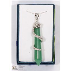 JADITE SNAKE WRAPPED CHAKRA SEMI PRECIOUS STONE