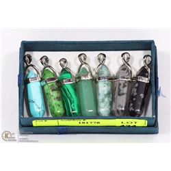 LOT OF 7 SEMI PRECIOUS CHAKRA PENDANTS INCL