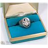 Image 1 : .925 SILVER CANNABIS RING - UNISEX - SIZE 9 -