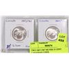 Image 1 : TWO 1867-1967 SILVER 25 CENT CANADIAN COINS.