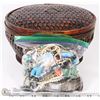Image 1 : BASKET OF COSTUME JEWELLERY.