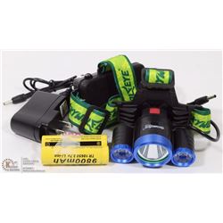 6000 LUMEN TACTICAL LED HEADLAMP WITH LITHIUM