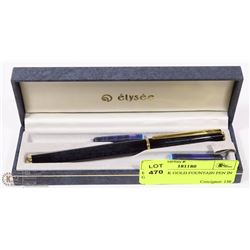 ELYSEE 18K GOLD FOUNTAIN PEN IN GIFT BOX